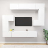 ZNTS 8 Piece TV Cabinet Set White Engineered Wood 3078725
