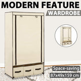 282459 Wardrobe Cream 87x49x159 cm Fabric