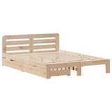 Bed Frame without Mattress 135x190 cm Double Solid Wood Pine 3309869