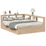 Bookcase Bed without Mattress 140x200cm Solid Wood Pine 3324460