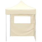 Professional Folding Party Tent with 2 Sidewalls 2x2 m Steel Cream 48881