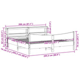 Bed Frame with Headboard White 200x200 cm Solid Wood Pine 3306292
