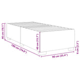 Bed Frame without Mattress Dark Grey 90x190 cm Single Velvet 3284602