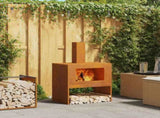 Fire Pit Brown 60 x 40 x 96 cm Weathering Steel 858935