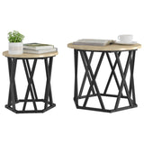 ZNTS Nesting Side Tables 2 pcs Sonoma Oak Engineered Wood 868244