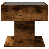 Coffee Table with LED Smoked Oak 50x50x45 cm Engineered Wood 847529