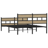 Metal Bed Frame without Mattress Sonoma Oak 140x200 cm 4017121