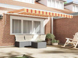 Retractable Awning Yellow and Orange 250 x 200 cm Fabric 3329399