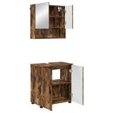 Bathroom Furniture Set 2 pcs Smoked Oak Engineered wood & Metal 3392938