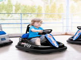 6V Electric Kids Bumper Car, 6V Spin Waltz Car, with Music, Horn, Lights - Black T3398P348362