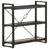 Bookcase Black Solid rough mango wood Medium Durable Bookcase 320627