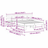 Bed Frame with Headboard Brown 120 x 200 cm Solid Pine Wood 3385691