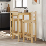 3 Piece Bar Set Solid Wood Pine 4005687