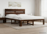 Double Bed Frame with Headboard ROSTOCK Dark Brown 135 x 190 cm 3405476