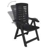 9 Piece Outdoor Dining Set Plastic Anthracite 276181