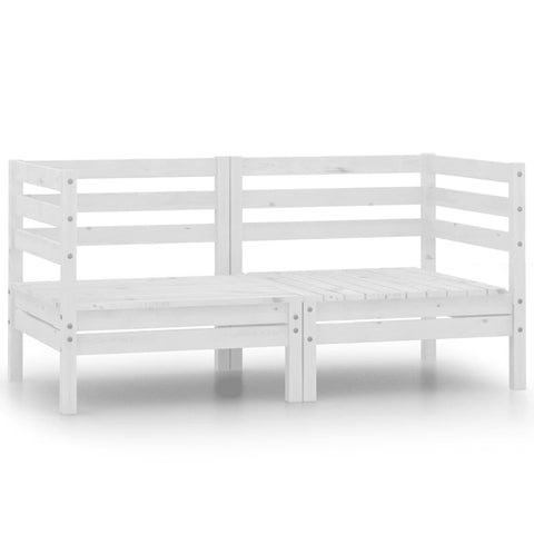 Garden Corner Sofas 2 pcs White Solid Pinewood 806583