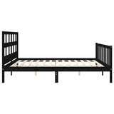 Bed Frame without Mattress Black 200x200 cm Solid Wood Pine 3193035