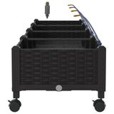 Garden Planter with Irrigation&Wheels 4 pcs Black PP 3423144