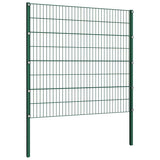 Fence Panel with Posts Iron 522x160 cm Green 278672