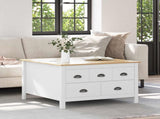 Coffee Table HILL White and Honey Brown 79.5 x 79.5 x 49 cm 42025041