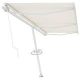 Freestanding Manual Retractable Awning 600x300 cm Cream 3069597