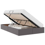 Storage Bed with Mattress Grey 120 x 190 cm Faux leather 3369939