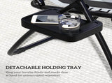 Zero Gravity Lounger Chair Set of 2, Folding Reclining Patio Chair with Shade Cover, Padded Seat, T3398P328465