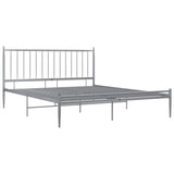 Bed Frame without Mattress Grey Metal 200x200 cm 325029