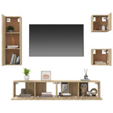 5 Piece TV Cabinet Set Sonoma Oak Engineered Wood 3114440