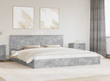 Storage Bed Concrete Grey 200 x 200 cm Engineered Wood 3409520