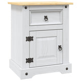 Bedside Cabinet Mexican Pine Corona Range White 53x39x67 cm 282618
