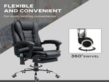 Office Chair with 6 Point Massage and Back Heat, PU Desk Chair with Footrest Adjustable Height and T3398P342234