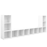 TV Cabinets 4 pcs White 107x35x37 cm Engineered Wood 3080033