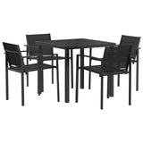 Outdoor Furniture Set 5 pcs Black and Anthracite Textilene 3422879
