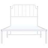 ZNTS Metal Bed Frame with Headboard White 90x200 cm 373929