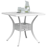 Garden Table White 80x80x75 cm Cast Aluminium 4002813