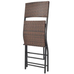 7 Piece Folding Outdoor Dining Set Steel Poly Rattan Brown 42877