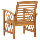 Garden Chair Set of 2 Natural Wood Solid acacia wood Standard 310266