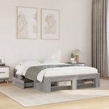 Bed Frame without Mattress Grey Sonoma 140x200 cm Engineered Wood 3295476