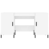 Desk White 140x50x75 cm Engineered Wood 829556