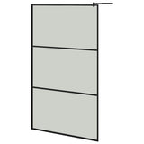 Walk-in Shower Wall with Shelf Black 115x195 cm ESG Glass&Aluminium 3185485
