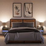Wall-mounted Bedside Cabinets with LED Lights 2 pcs Grey Sonoma 3307986