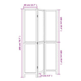Room Divider 3 Panels White Solid Wood Paulownia 358671