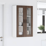 Wall Glass Cabinet LUCCA Brown Oak 60 x 31 x 100 cm 885182