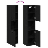 Bathroom Cabinet Black Oak 30 x 30 x 130 cm Engineered Wood 862532