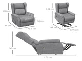 Power Lift Recliner Armchair, Electric Lift Chair for Elderly, Fabric Riser and Reclining Chair with T3398P328090