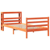 Bed Frame without Mattress Wax Brown 100x200 cm Solid Wood Pine 3305842
