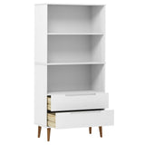 Bookcase MOLDE White 85x35x170,5 cm Solid Wood Pine 350541