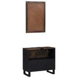 Bathroom Cabinet Set 2 pcs Walnut Brown Solid Mango Wood 3310054