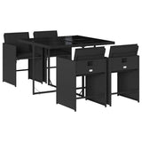 Garden Dining Set Black PE rattan 4-seater Foldable 3211075